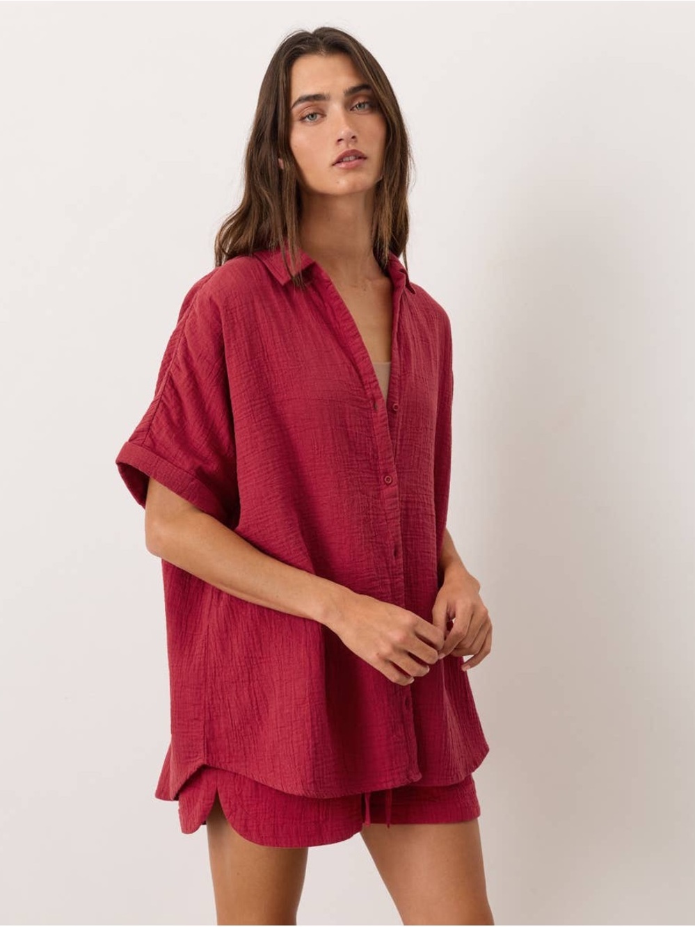 Pact Organic Coastal Double Vacay Set in Poppy Red